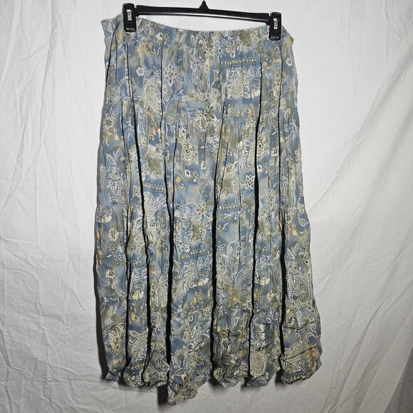 Vintage y2k 90s boho cottage core whismical a-line midi skirt - Picture 3 of 4